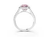 White gold Fancy Pink Princess  Halo Pavé Diamond Engagement Ring with Four-Prong Setting_6