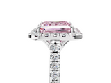White gold Fancy Pink Princess  Halo Pavé Diamond Engagement Ring with Four-Prong Setting_8