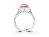 White gold Fancy Pink Princess  Halo Pave Split Shank Prong Setting Ring_54