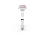 White gold Fancy Pink Princess  Halo Pave Split Shank Prong Setting Ring_65