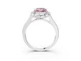 White gold Fancy Pink Princess  Halo Round Diamond Pave Band with Four-Prong Setting_53
