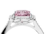 White gold Fancy Pink Princess  Halo Round Diamond Pave Band with Four-Prong Setting_55