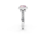 White gold Fancy Pink Princess  Halo Solitaire Diamond Ring with Pave Band and Bezel Setting_31