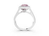 White gold Fancy Pink Princess  Halo Solitaire Diamond Ring with Pave Band and Bezel Setting_32
