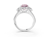 White gold Fancy Pink Princess  Halo Split Shank Diamond Engagement Ring with Prong Setting_3