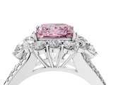 White gold Fancy Pink Princess  Halo Split Shank Diamond Engagement Ring with Prong Setting_4