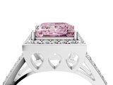 White gold Fancy Pink Princess  Halo Split Shank Diamond Ring with Four-Prong Setting_4