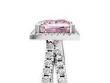 White gold Fancy Pink Princess  Halo Split Shank Diamond Ring with Pavé Setting_43
