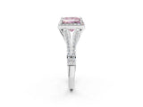 White gold Fancy Pink Princess  Halo Split Shank Pave Diamond Ring with Four-Prong Setting_31