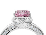 White gold Fancy Pink Princess  Halo Split Shank Pave Diamond Ring with Petal Prong Setting_36