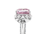 White gold Fancy Pink Princess  Halo Split Shank Pave Diamond Ring with Petal Prong Setting_37