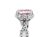 White gold Fancy Pink Princess  Halo Twist Band Solitaire Ring with Six-Prong Setting_37