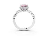 White gold Fancy Pink Princess  Halo Twist Band Solitaire Ring with Six-Prong Setting_40