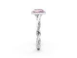 White gold Fancy Pink Princess  Halo Twist Band Solitaire Ring_2