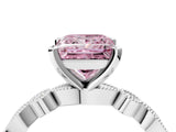 White gold Fancy Pink Princess  Milgrain Bezel Diamond Engagement Ring with Solitaire Prong Setting_33