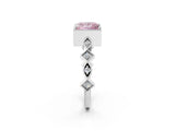 White gold Fancy Pink Princess  Milgrain Marquise Diamond Twist Band Ring_76