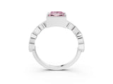 White gold Fancy Pink Princess  Milgrain Marquise Diamond Twist Band Ring_77