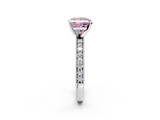 White gold Fancy Pink Princess  Milgrain Pave Diamond Engagement Ring with Four-Prong Setting_2