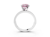 White gold Fancy Pink Princess  Milgrain Pave Diamond Engagement Ring with Four-Prong Setting_3