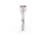 White gold Fancy Pink Princess  Solitaire Beaded Band Six-Prong Setting_2