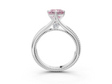White gold Fancy Pink Princess  Solitaire Beaded Band Six-Prong Setting_3
