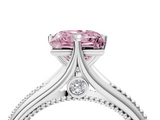 White gold Fancy Pink Princess  Solitaire Beaded Band Six-Prong Setting_4