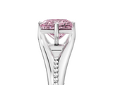 White gold Fancy Pink Princess  Solitaire Beaded Band Six-Prong Setting_5