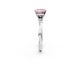 White gold Fancy Pink Princess  Solitaire Beaded Band with Four-Prong Setting_2