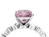 White gold Fancy Pink Princess  Solitaire Bezel-Set Diamond Ring with Beaded Band and Four-Prong Setting_33