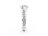 White gold Fancy Pink Princess  Solitaire Bezel-Set Diamond Ring with Channel-Set Band_2