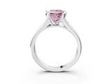 White gold Fancy Pink Princess  Solitaire Bezel-Set Diamond Ring with Channel-Set Band_3