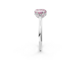 White gold Fancy Pink Princess  Solitaire Cathedral Diamond Ring with Six-Prong Setting_2