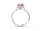 White gold Fancy Pink Princess  Solitaire Cathedral Diamond Ring with Six-Prong Setting_3