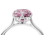 White gold Fancy Pink Princess  Solitaire Cathedral Diamond Ring with Six-Prong Setting_4