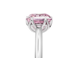 White gold Fancy Pink Princess  Solitaire Cathedral Diamond Ring with Six-Prong Setting_5