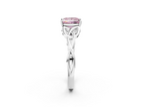 White gold Fancy Pink Princess  Solitaire Celtic Knot Engagement Ring with Four-Prong Setting_2