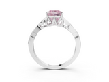 White gold Fancy Pink Princess  Solitaire Celtic Knot Engagement Ring with Four-Prong Setting_3