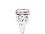 White gold Fancy Pink Princess  Solitaire Celtic Knot Engagement Ring with Four-Prong Setting_5