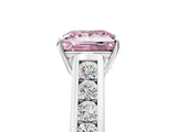White gold Fancy Pink Princess  Solitaire Channel-Set Diamond Engagement Ring with Four-Prong Setting_34