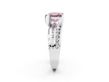 White gold Fancy Pink Princess  Solitaire Channel-Set Split Shank Ring with Tension Prong Setting_5