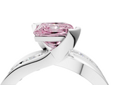 White gold Fancy Pink Princess  Solitaire Channel-Set Split Shank Ring with Tension Prong Setting_7