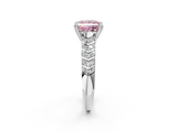 White gold Fancy Pink Princess  Solitaire Chevron Pave Diamond Engagement Ring with Six-Prong Setting_2
