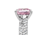 White gold Fancy Pink Princess  Solitaire Chevron Pave Diamond Engagement Ring with Six-Prong Setting_5