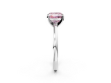 White gold Fancy Pink Princess  Solitaire Diamond Engagement Ring with Four-Prong Setting on a Classic Band_5