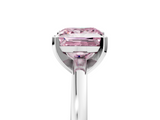 White gold Fancy Pink Princess  Solitaire Diamond Engagement Ring with Four-Prong Setting on a Classic Band_8