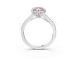 White gold Fancy Pink Princess  Solitaire Diamond Engagement Ring with Pave Band and Six-Prong Setting_3