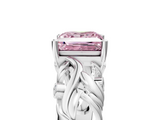 White gold Fancy Pink Princess  Solitaire Diamond Leaf Vine Band with Prong Setting_5