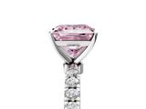 White gold Fancy Pink Princess  Solitaire Diamond Pavé Band with Four-Prong Setting_5
