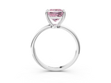 White gold Fancy Pink Princess  Solitaire Diamond Ring with 4-Prong Setting on a Classic Band_6