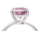 White gold Fancy Pink Princess  Solitaire Diamond Ring with 4-Prong Setting on a Classic Band_7